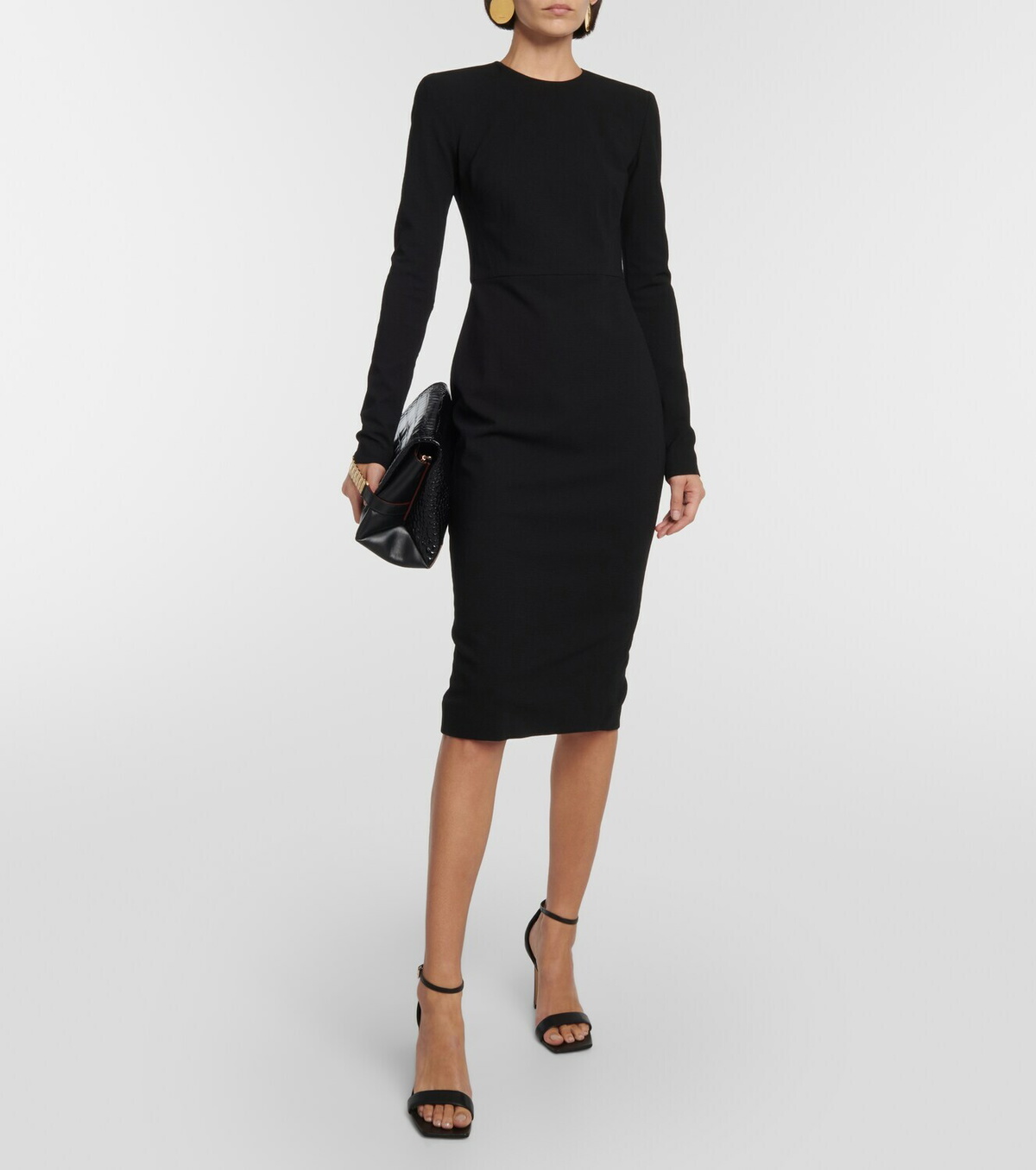 wool crepe midi dress EMILIA WICKSTEAD Chaney belted pleated double-breasted wool-crepe midi dress
