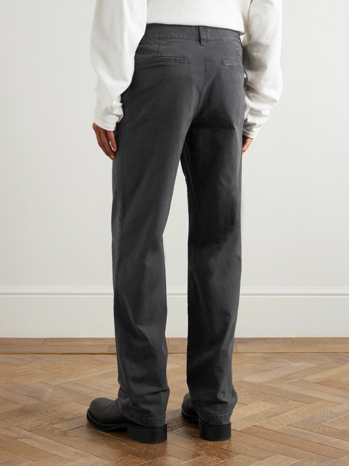 Nili Lotan - Carsen Straight-Leg Cotton-Blend Twill Trousers - Gray