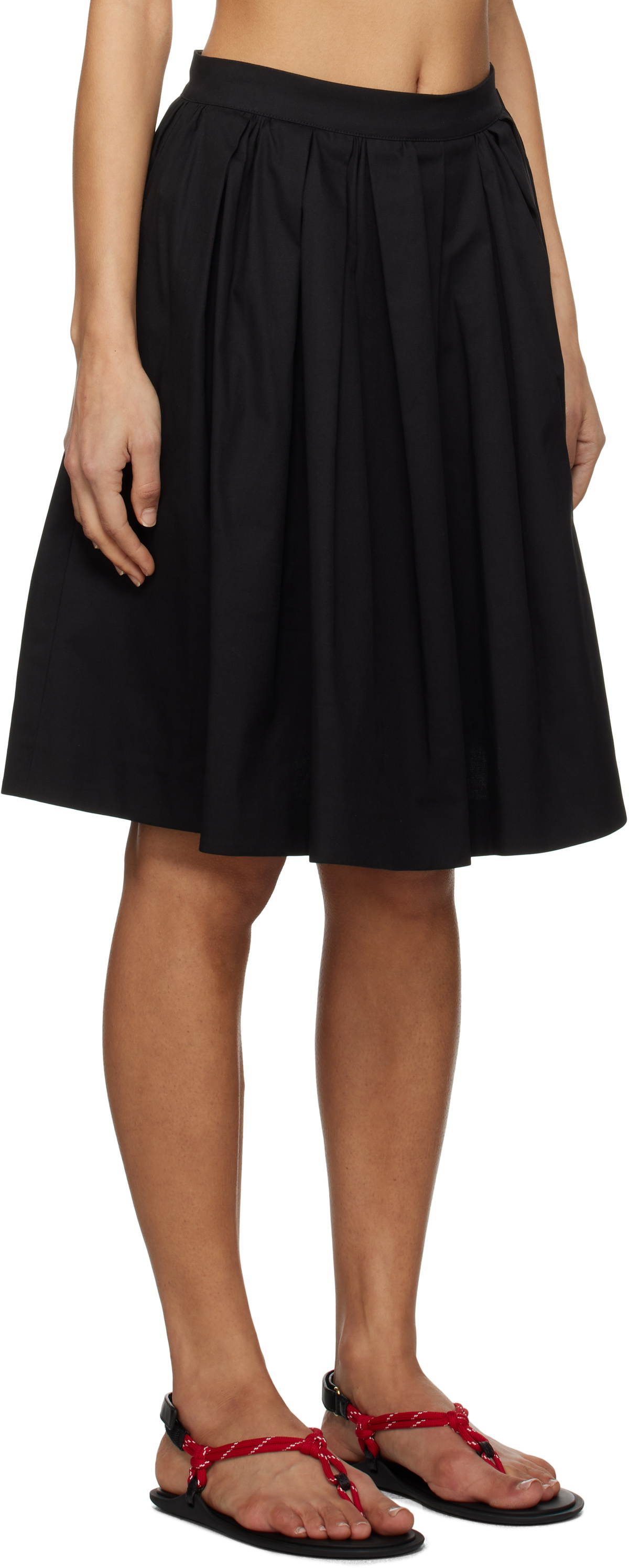 MSGM Black Pleated Miniskirt