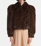 Chloé Leopard-print cropped faux fur jacket