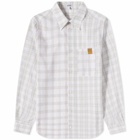 Loewe Men's Patchwork Check Shirt in White/Beige