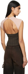 Eckhaus Latta Pink & Brown Twyla Tank Top