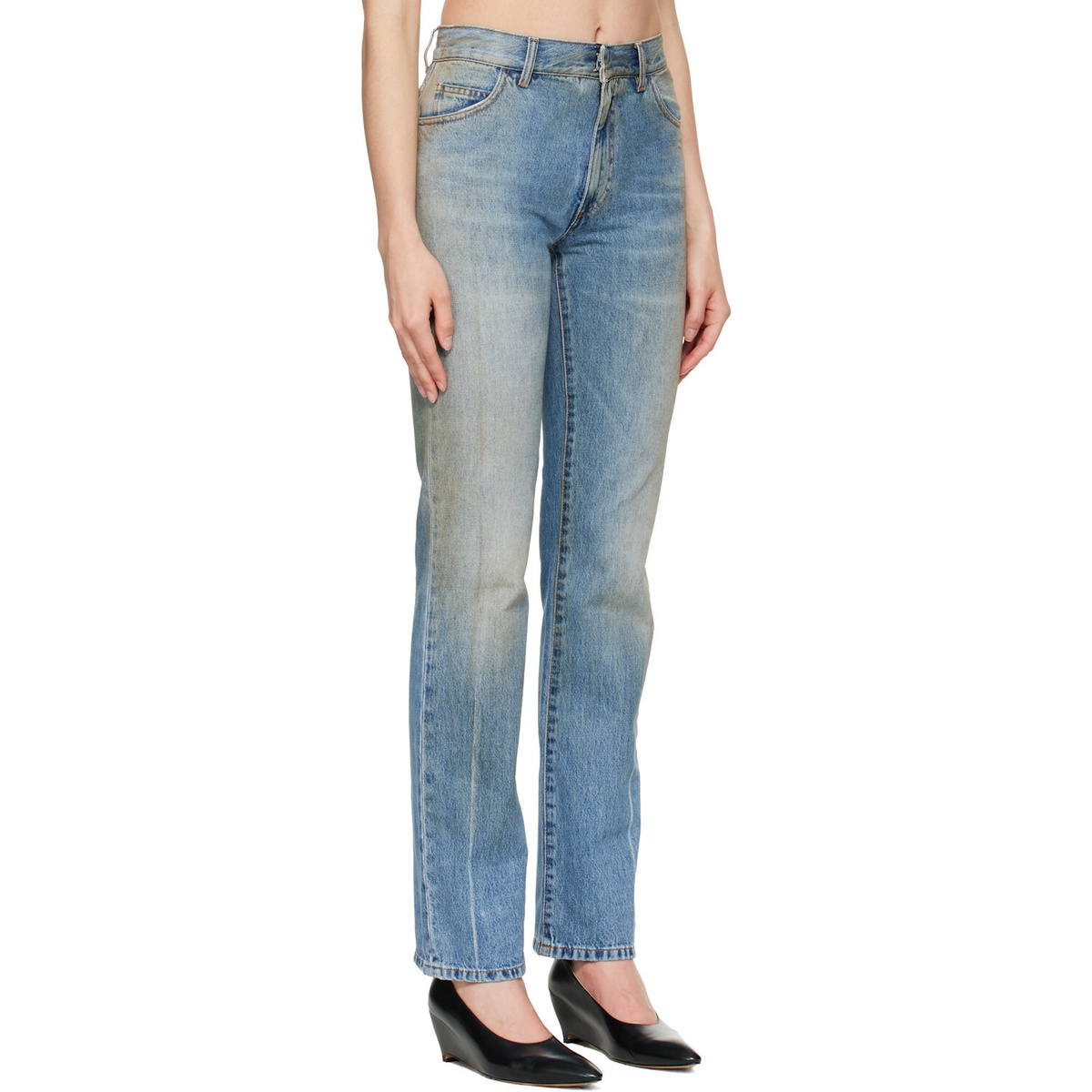 MM6 Maison Margiela Blue Straight-Leg Jeans