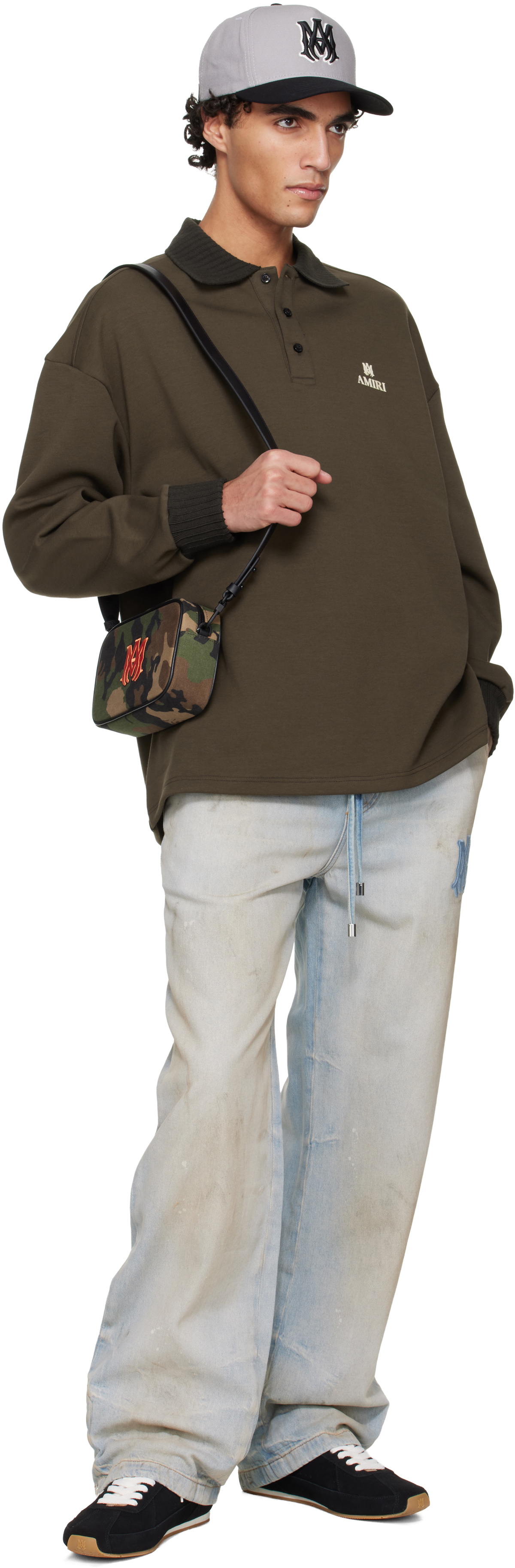 AMIRI Khaki MA Camo Camera Bag