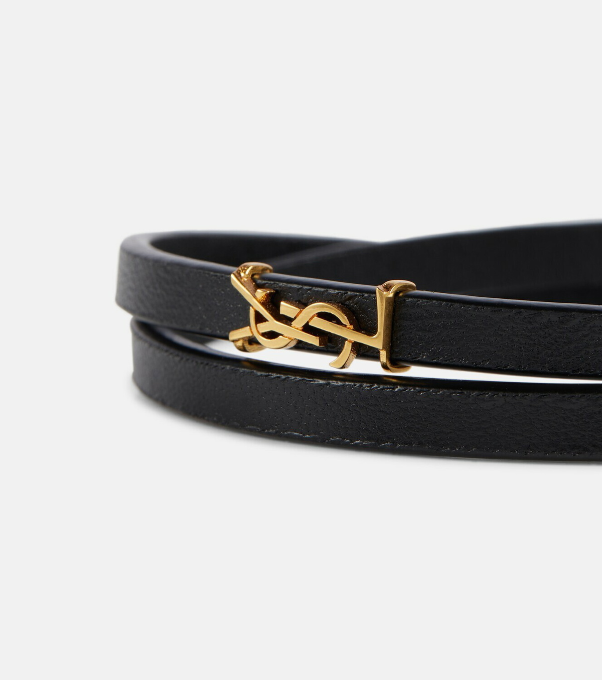 【関税込/国内即発】Saint Laurent YSL Logo Leather Bracelet Saint Laurent Leather Logo Bracelet | Black | FARFETCH