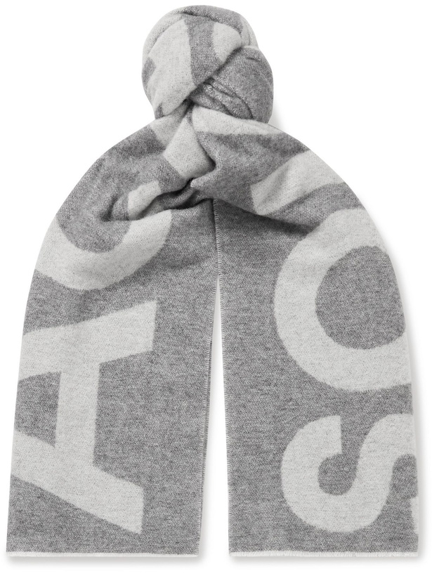 Photo: Acne Studios - Reversible Two-Tone Intarsia Wool-Blend Scarf