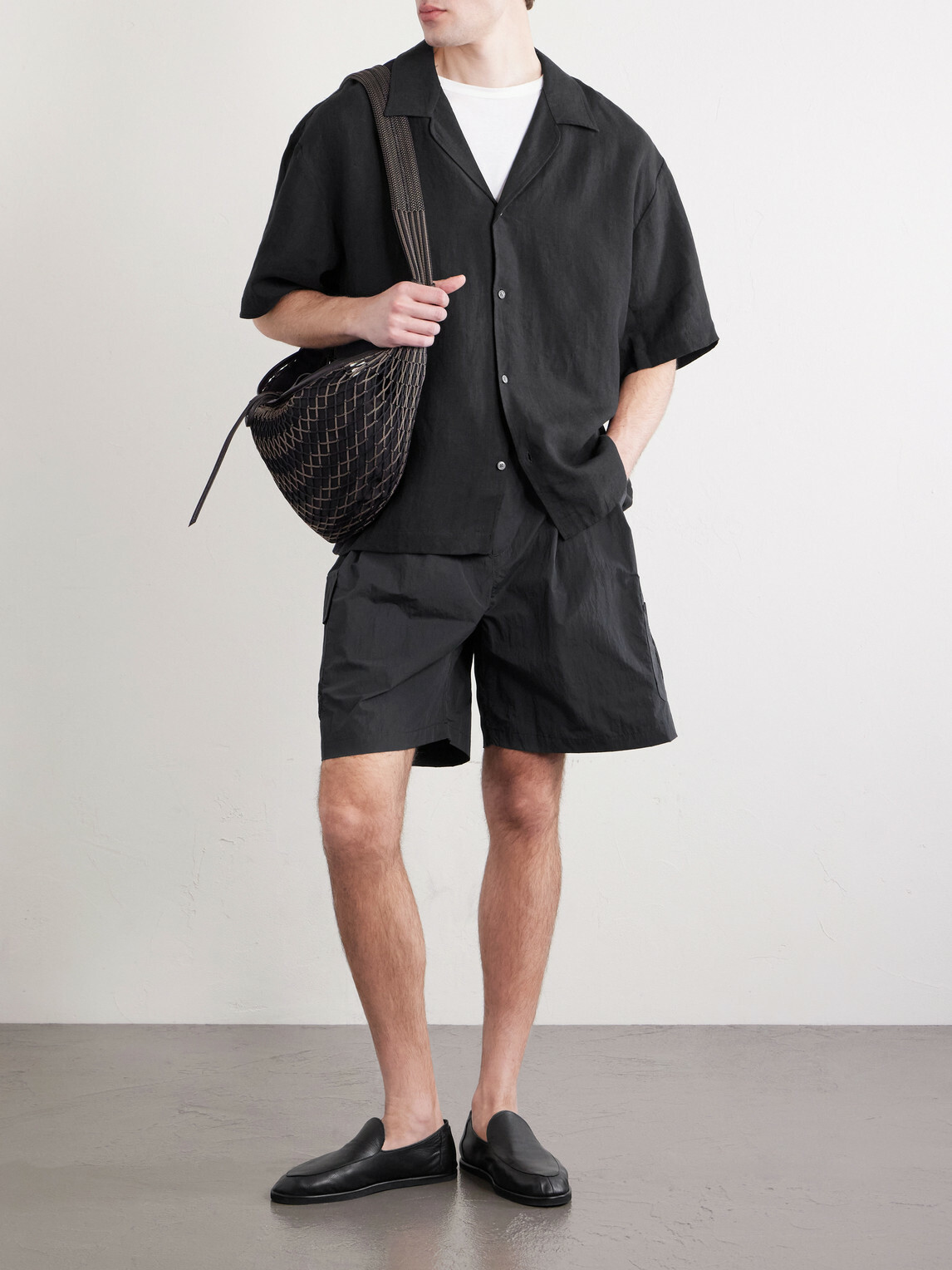 A Kind Of Guise - Samata Camp-Collar Linen Shirt - Black