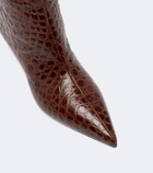 Le Monde Béryl Babouche croc-effect leather knee-high boots