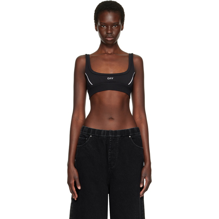 Photo: Off-White Black 'Off' Stamp Seamless Sport Bra