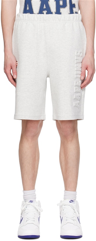 Photo: AAPE by A Bathing Ape Gray Embossed Shorts