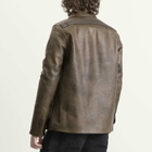 Rick Owens Men's Buttoned Leather Brad Jacket in Washed Black