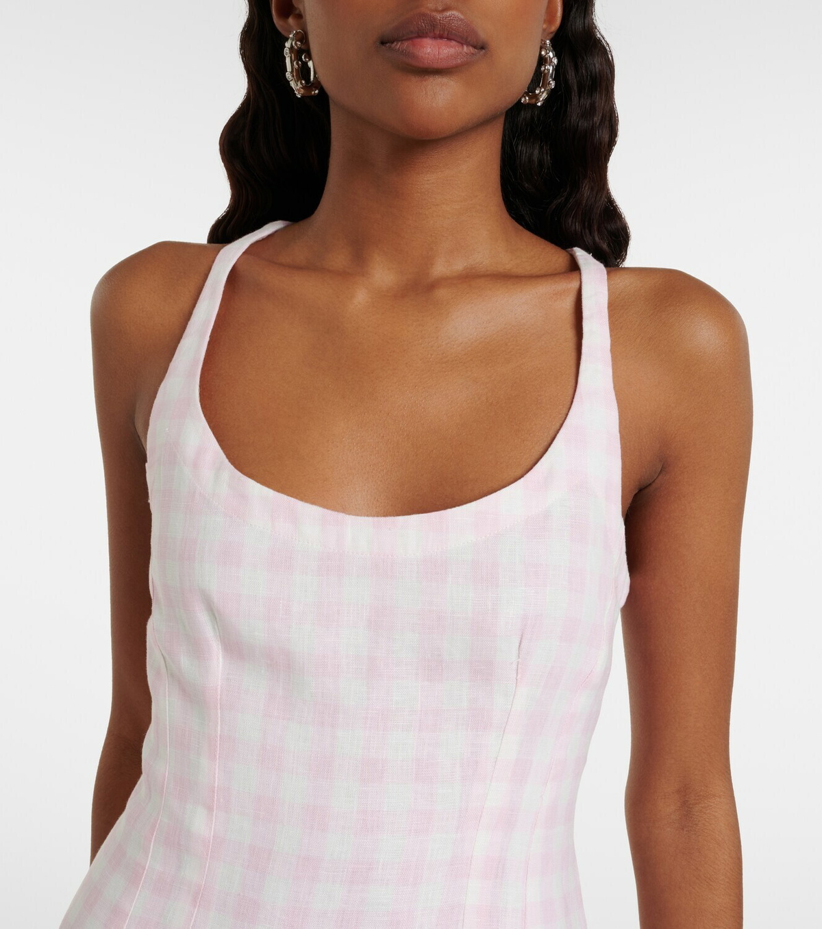 Faithfull Sanne gingham linen mini dress