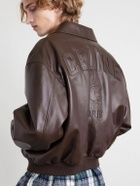 CELINE - Leather Blouson Jacket - Brown