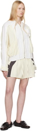 OPEN YY Off-White YY Color Block Shorts