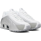 Nike White & Silver Shox R4 SE Sneakers