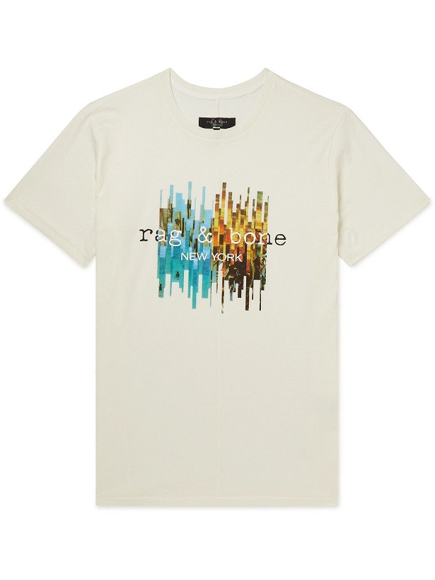 Photo: Rag & Bone - Logo-Print Organic Cotton-Jersey T-Shirt - Neutrals
