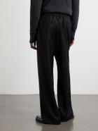 Barena - Mado Wide-Leg Wool-Blend Drawstring Trousers - Black