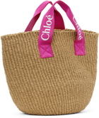 Chloé Kids Brown Mifuko Edition Raffia Tote