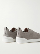 Zegna - Triple Stitch Suede Sneakers - Gray