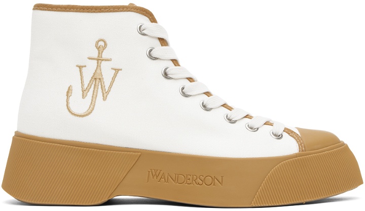 Photo: JW Anderson White & Tan High Top Sneakers