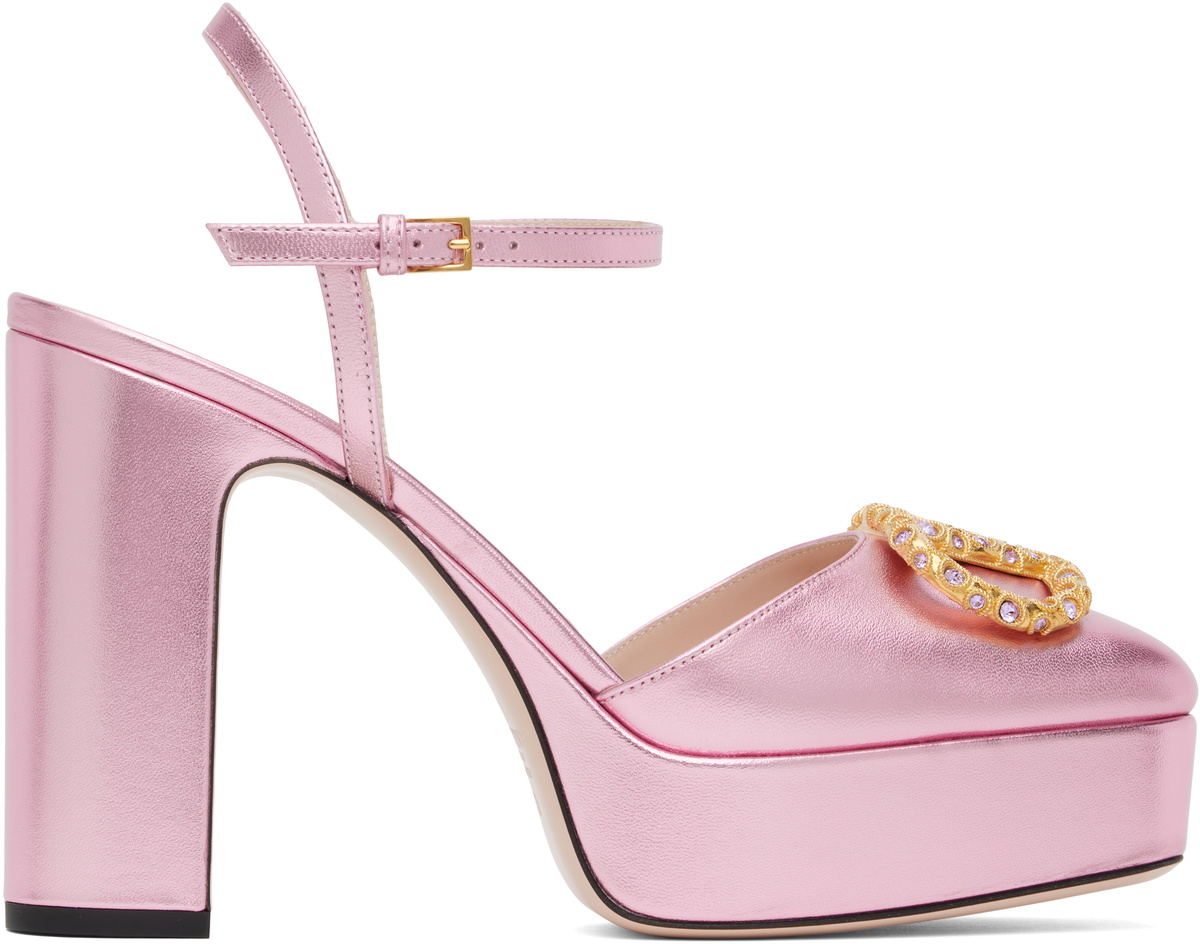 Valentino Garavani Pink VLogo Signature Platform Heels