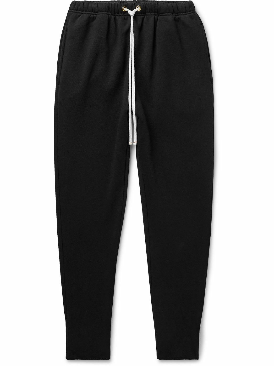 Les Tien - Tapered Garment-Dyed Cotton-Jersey Sweatpants - Black Les Tien
