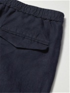 Barena - Torsador Straight-Leg Herringbone Linen Trousers - Blue