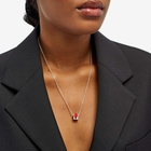Ellie Mercer Women's Small Resin Bead Necklace in Silver/Red