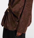 Loewe Belted draped suede shirt