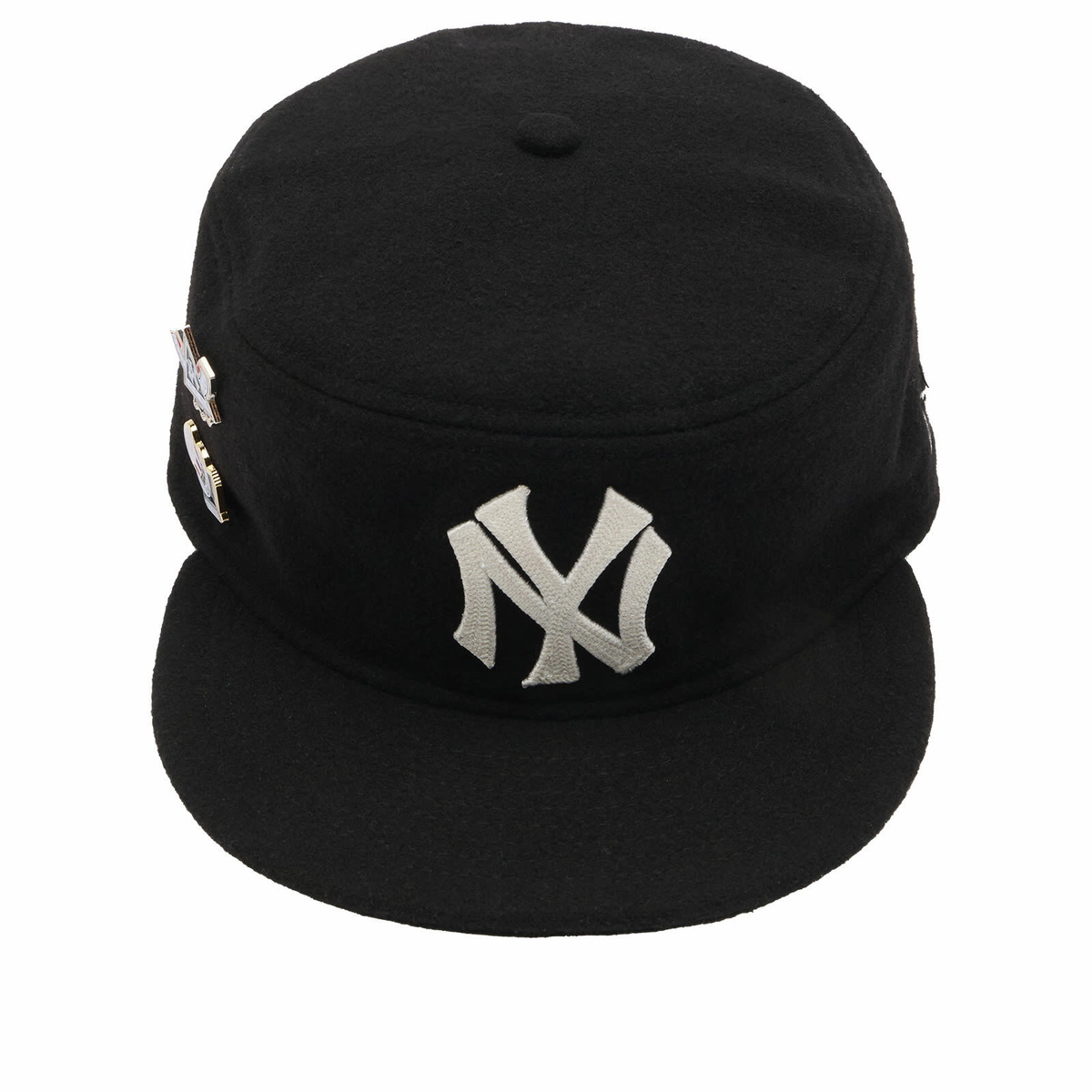 New Era New York Yankees Chainstitched Wool Pillbox Cap in Black 