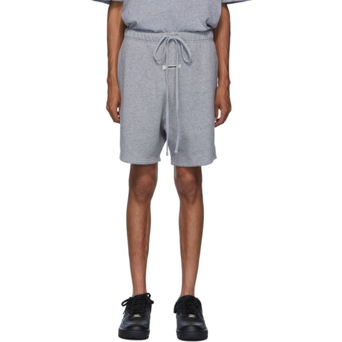 Photo: Essentials Grey Reflective Logo Sweat Shorts