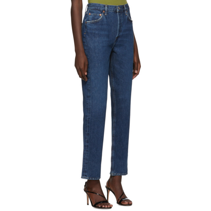 Agolde Indigo Remy Hi Rise Straight Jeans