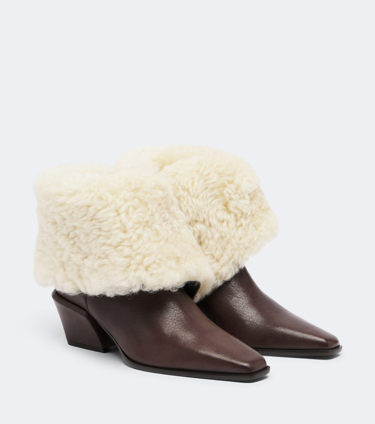 Paris Texas Bettina leather and shearling ankle boots