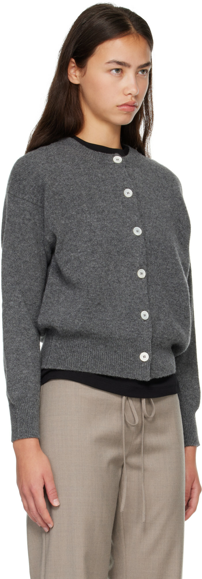 &Daughter Gray Ada Crewneck Cardigan