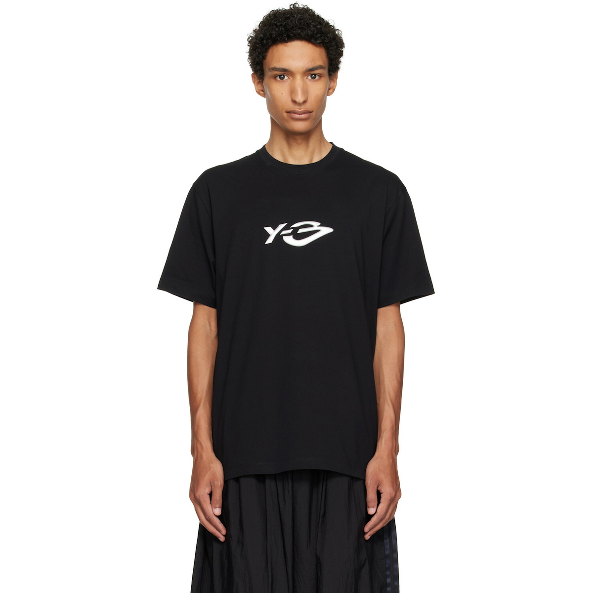 Y-3 Black Liquid Logo Short Sleeve T-shirt