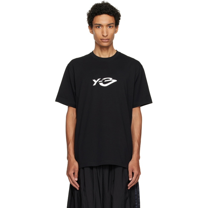 Photo: Y-3 Black Liquid Logo Short Sleeve T-shirt