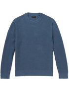 Club Monaco - Waffle-Knit Cotton-Blend Sweater - Blue