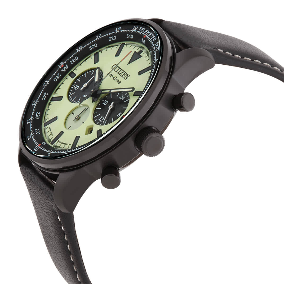 Citizen Eco-Drive Chronograph Green Dial Mens Watch CA4505-21X