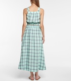 Lisa Marie Fernandez - Blouson checked linen crop top