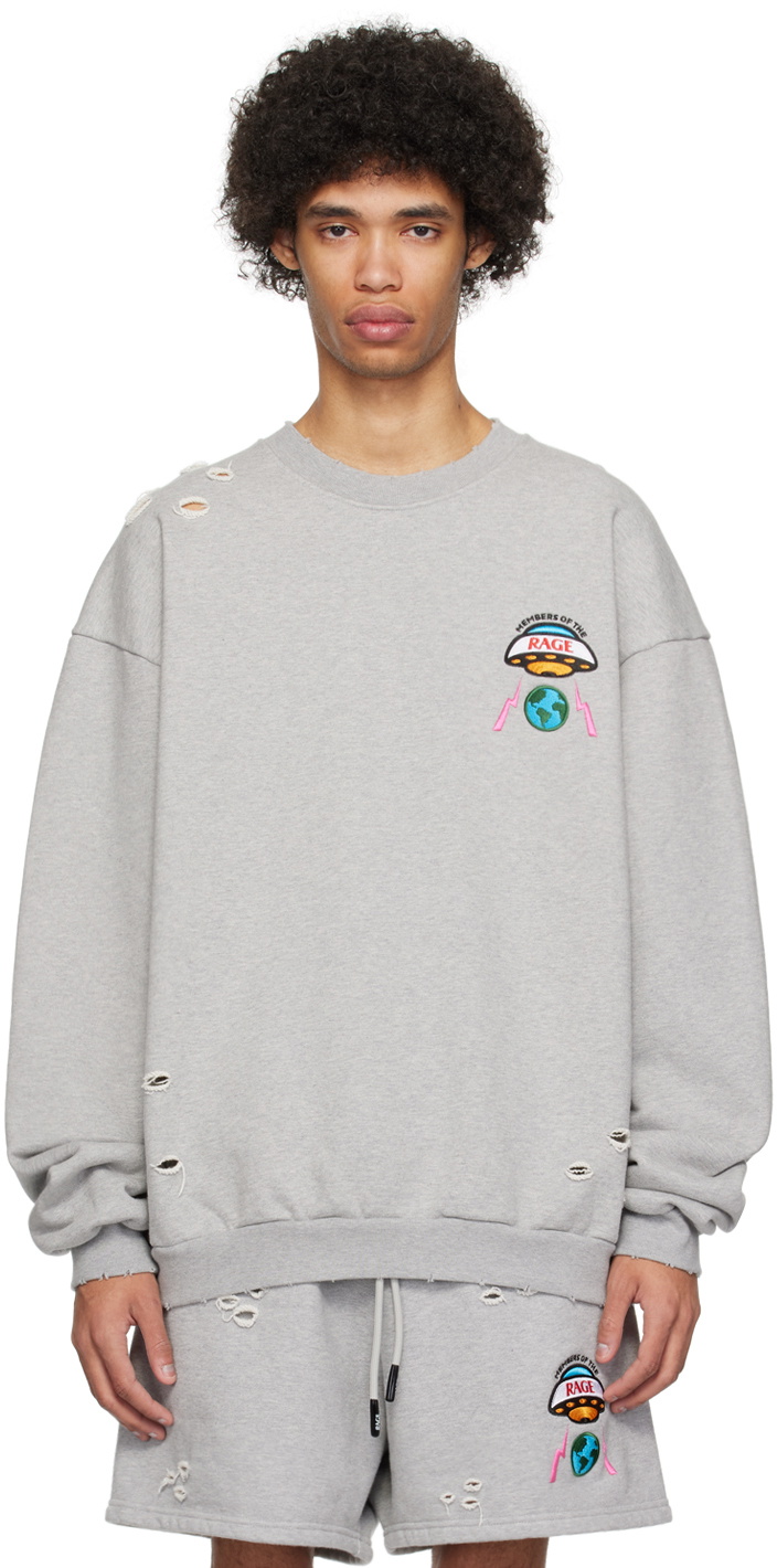 Members of the Rage Gray Distressed Sweatshirt