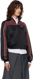 Martine Rose Black & Burgundy Shrunken Track Jacket