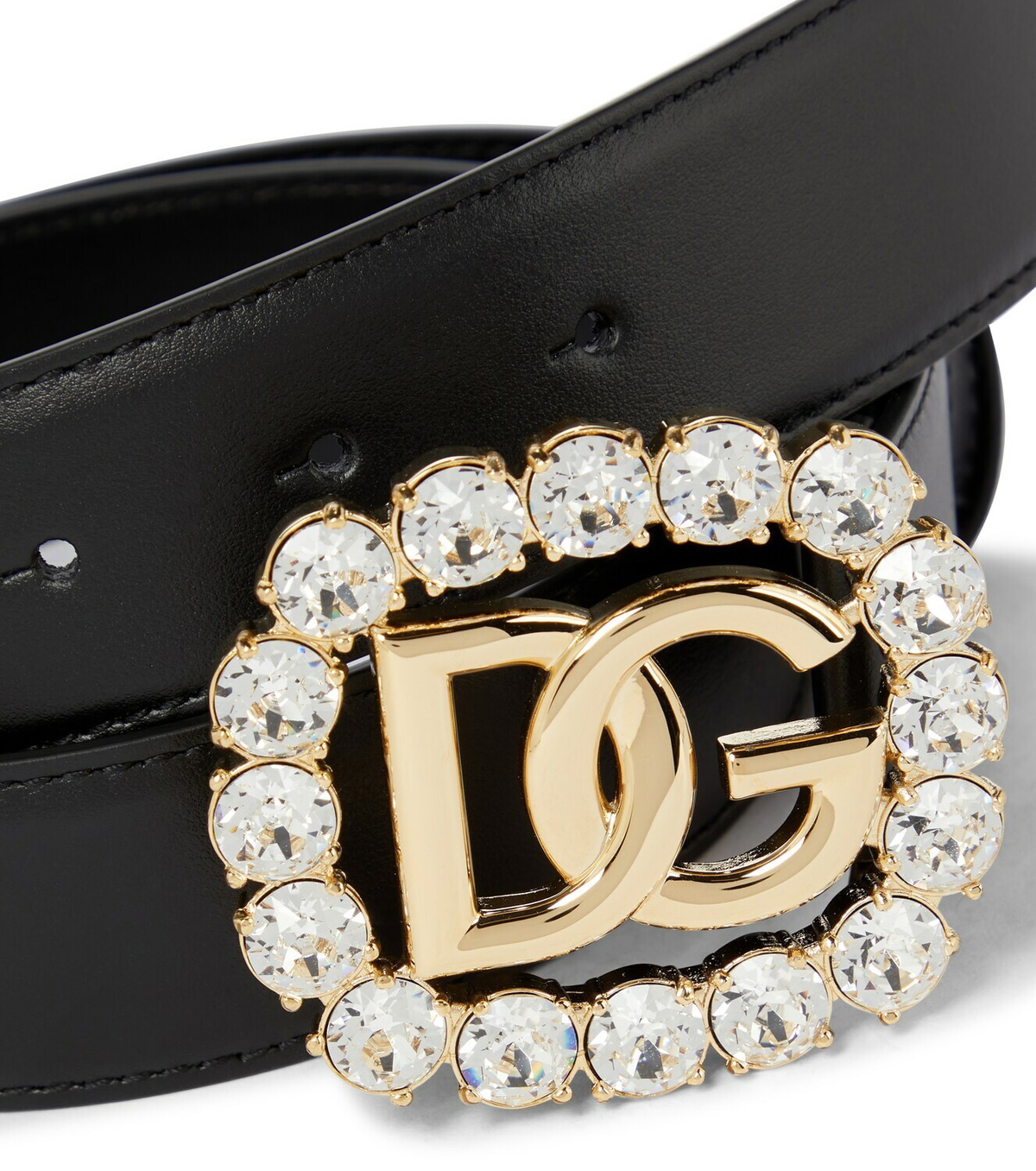 Dolce&Gabbana DG crystal-embellished leather belt Dolce