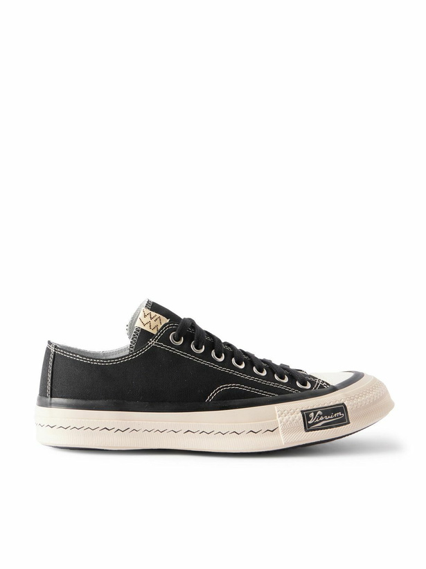 Photo: Visvim - Skagway Lo Leather-Trimmed Canvas Sneakers - Black