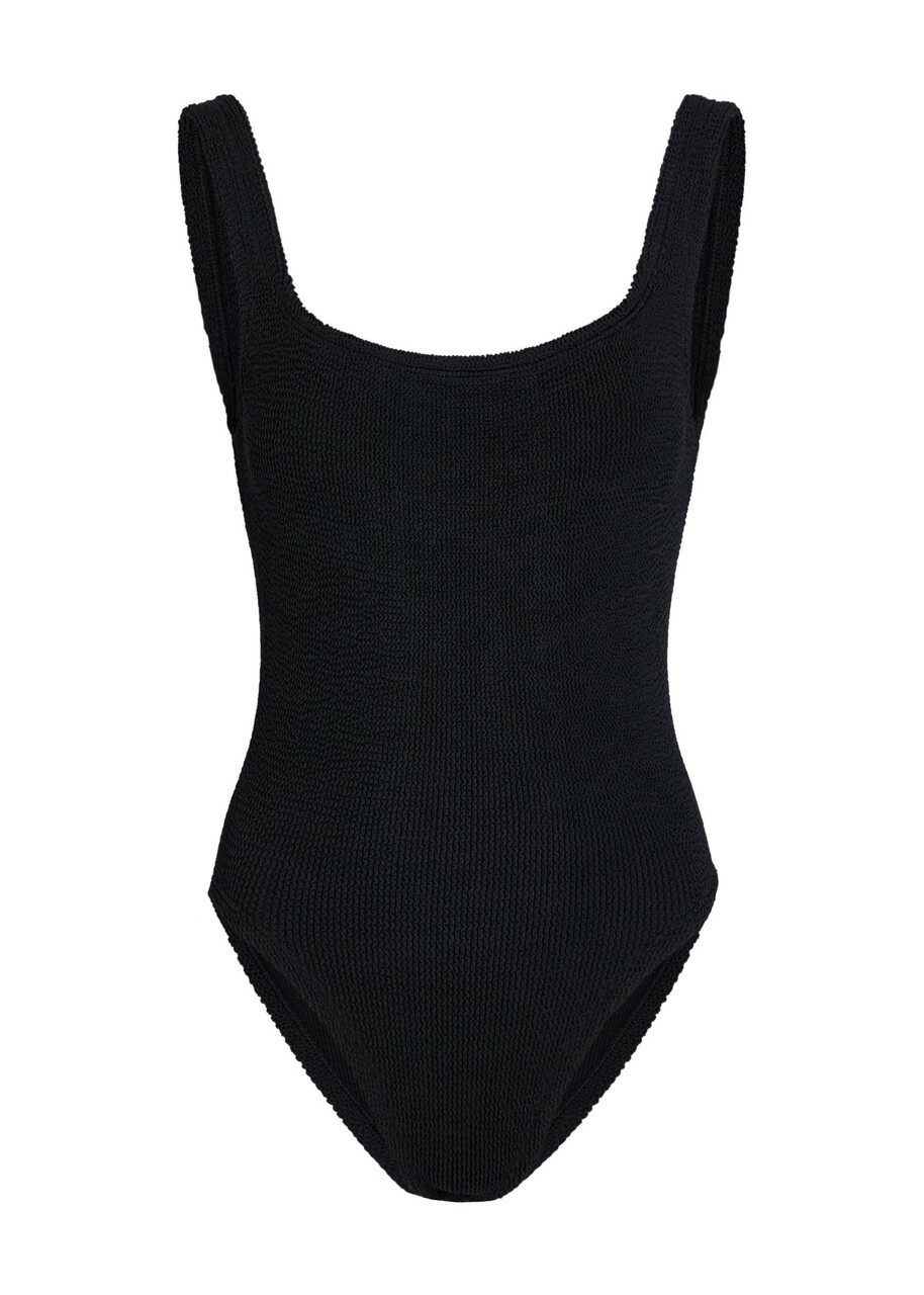 Hunza G Square-neck Crinkle Swimsuit - Black - One Size