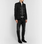 Balmain - Black Slim-Fit Panelled Wool and Tech-Jersey Blazer - Black