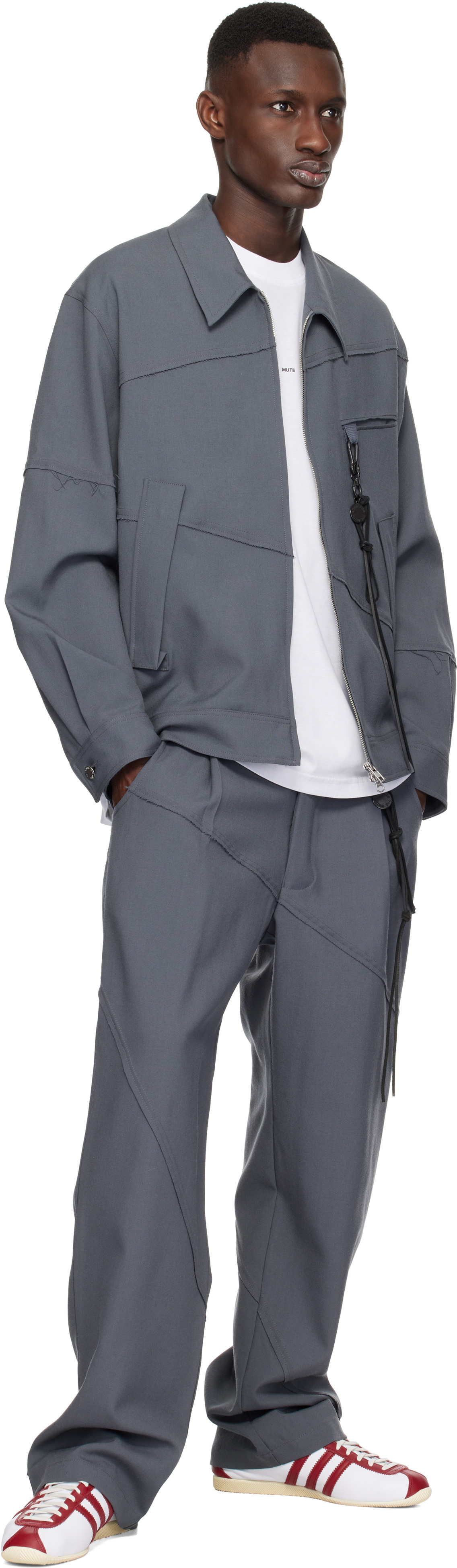Song for the Mute Gray Slash Loose Pleated Trousers Song for the Mute