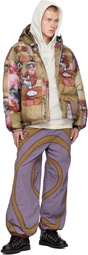 KidSuper Multicolor Faces Collage Printed Down Jacket