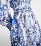 Camilla Printed linen and silk maxi dress