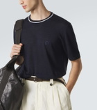 Giorgio Armani Logo linen and silk T-shirt