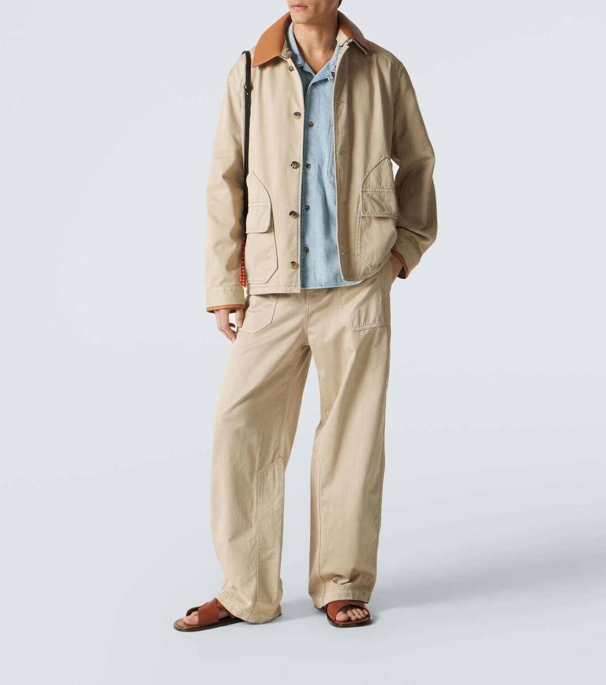 Loewe Paula's Ibiza leather-trimmed cotton jacket
